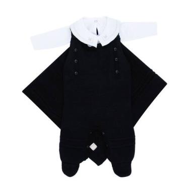 Imagem de Saída de Maternidade Jardineira 3 Peças - Kowak, Preto, RN