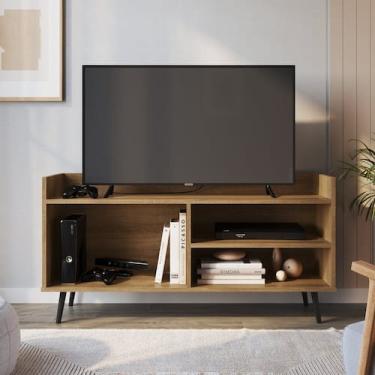 Imagem de Rack Retro para Tv 50 Polegadas com 2 Prateleira Sala - Plasmóbile