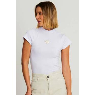 Imagem de Blusa Feminina Gola Alta Polo Wear Branco, Branco, G1