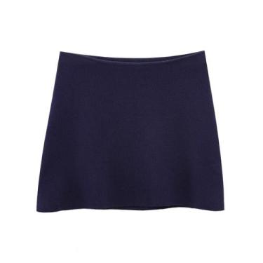 Imagem de Conjunto De Cardigan De Malha Cropped E Saia Mini Feminino Com Botões 