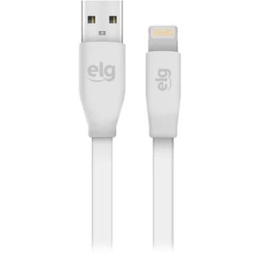 Imagem de Cabo Lightning Flat Para Iphone ELG, 1.25M, para Recarga e Sincronização, Branco - S810