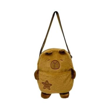 Imagem de Mochila De Ombro De Pelúcia Capybara Kawaii Fofa, Bolsa De Peito De De