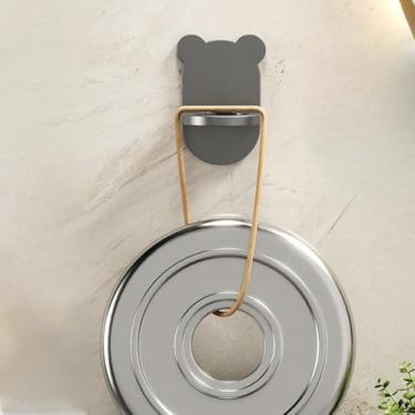 Imagem de Suporte de xampu autoadesivo forte montado na parede sem perfuração, gancho de armazenamento de garrafa de gel de banho, suprimentos domésticos, cinza