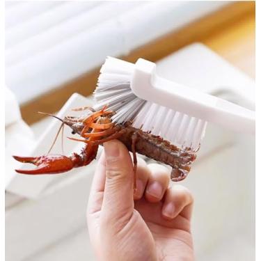 Imagem de Escova de limpeza de cozinha definitiva com alça - perfeita para limpar pia, trilho de janela e pequenas fendas de banheiro, escova revolucionária de limpeza de cozinha para lidar com todas as bordas