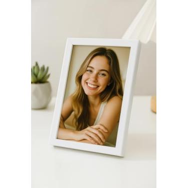 Imagem de Porta-retrato de 12,7 x 17,78 cm, 1 pacote, moldura para exibição de fotos, mesa e parede, branca