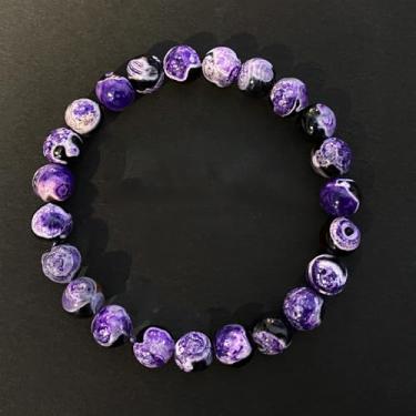 Imagem de Pulseiras femininas com contas de cura para alívio da ansiedade, presente elástico para mulheres, pulseira elástica redonda de 8 mm, unissex de 17 cm, One Size, Pedra, Sem Pedra Preciosa