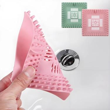Imagem de Coletor de cabelo para ralo de chuveiro, pacote com 2 protetores de ralo de silicone premium e capa de ralo de chuveiro para ralos regulares de chuveiro, banheiro, pia