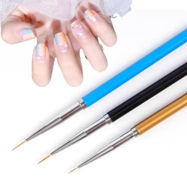 Imagem de Conjunto de 3 pincéis para arte de unhas, pintura de unhas, para mulheres, design artístico