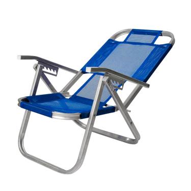 Imagem de Cadeira de Praia Botafogo Ipanema BTF Reclinável Azul