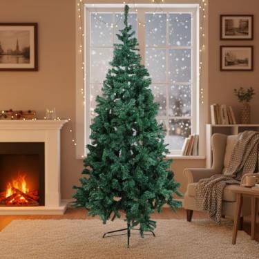 Imagem de Árvore de Natal 2,10m Pinheiro Realista com 1.100 Galhos, Grande, Cheia, Resistente e Fácil de Montar, Decoração Natalina Tradicional, Verde e Elegante para Casa e Sala