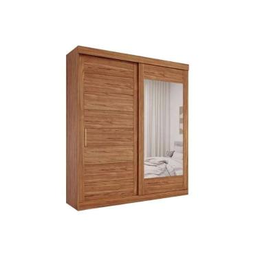 Imagem de Guarda Roupa Casal 2 Portas De Correr (1 C- Espelho) E 3 Gavetas Flora Cinamomo - Panan