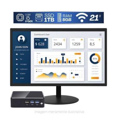 Imagem de Mini pc tob i5-5200u com 8gb de memória ssd 1tb e wifi + monitor 21 - 