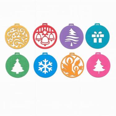 Imagem de Kit Enfeites Árvore de Natal em MDF Detalhes Vazados(Kit 16 Colorido Sortido)