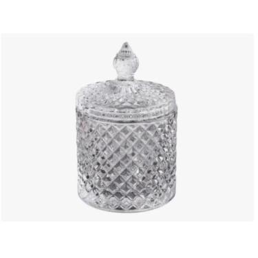 Imagem de Bomboniere Potiche Baleiro De Vidro Diamante 300ml Cristal - em casa t