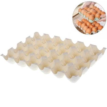Imagem de Bandeja Porta Ovos 24 Divisórias Organizador Geladeira - Fwb, Bege