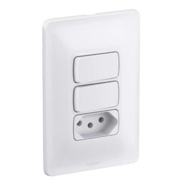 Imagem de Conjunto Interruptor Simples Duplo Com Tomada 10A Pial Zeffia - Pial L