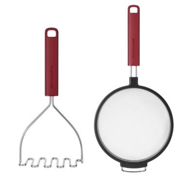 Imagem de Jogo Peneira E Amassador Batatas Cozinha Vermelha Kitchenaid