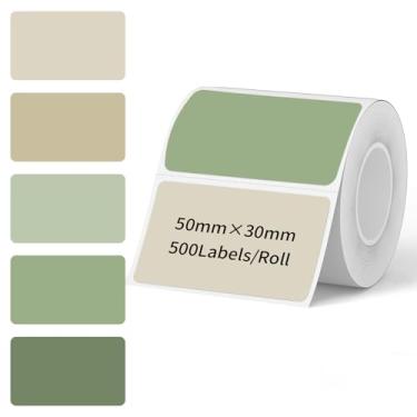 Imagem de STARLIBOO Adesivos de etiquetas térmicas de 4,97 x 3,5 cm, adesivo autoadesivo retangular para impressora térmica direta para preço, código de barras, correspondência (gradiente verde, 30 x 50 mm