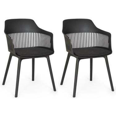 Imagem de Kit 2 Cadeiras De Jantar Estofada Marcela - Preto