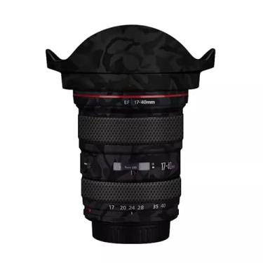 Imagem de Adesivo para câmera EF 17-40 4 com tampa de lente antiarranhões para Canon EF 17-40 mm F4 Adesivo de película protetora (Shadow Camo Black)
