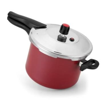 Imagem de Panela de pressão de 4,5 litros, revestimento antiaderente para facilitar a limpeza(Vermelho)