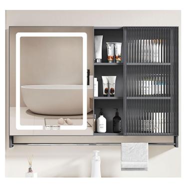 Imagem de Armário De Espelho De Banheiro, Armário De Espelho Para Banheiro, Armário De Remédios Led, Espelho De Banheiro Com Armazenamento, Armário De Espelho De Ba, B1, W100*H65cm/W39.4*H25.6in