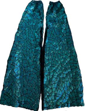 Imagem de Earthradius Vestido feminino com lantejoulas espelhadas, cantora, dançarina, bar, boate, palco, festa, aniversário, baile (azul, M, calça)