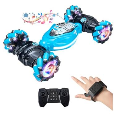 Imagem de Carrinho 4x4 Twist Acrobático Recarregável Controle Remoto Infantil Bateria Drift Giro 360 Com Bateria Recarregável Kizumba (AZUL)