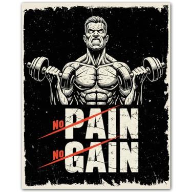 Imagem de Conjunto de motivação de academia hardcore - pôsteres motivacionais para academia - pôsteres de treino para academia em casa - arte de parede fitness - decoração de musculação para homens - pôster de