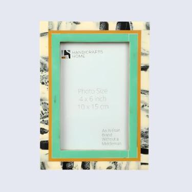 Imagem de Handicrafts Home Moldura de tinta abstrata de 10 x 15 cm, incrustado de resina decorativo feito à mão para decoração vintage e boho - suporte de mesa ou parede para sala de estar, mesa de escritório