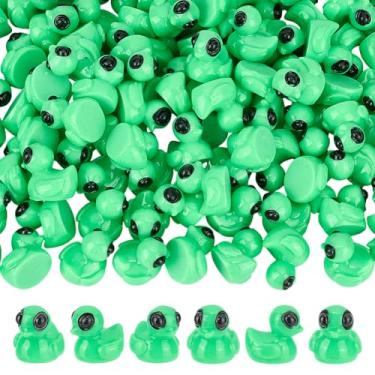 Imagem de MAYJOYDIY 120 Pcs Mini Green Resin Duck Figurines Alien Duck Decor Sci-Fi Collectible Models Lime Alien Ducks Micro Landscape Accessories for Party Favors Desktop Display and Unique Gifts