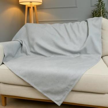 Imagem de Manta Sued Aveludada Para Sofa Grande Conforto Sofisticacao Decoracao Protetor (Cinza,3,00m x 1,40m)