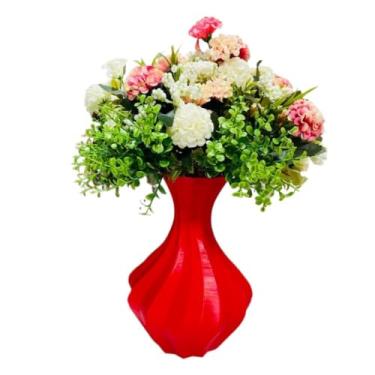 Imagem de Vaso Jarro Decorativo Estrela - Plástico - Flores Artificiais - 25 cm(vermelho)