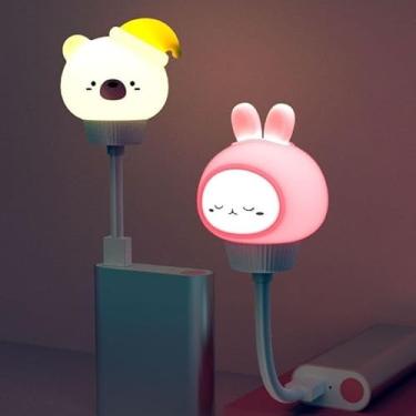 Imagem de Luminaria Abajur Infantil Bichinhos USB Com Controle Remoto