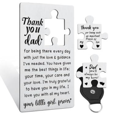 Imagem de llxxeyopqdxz Thank You Dad Gift from Daughter, Father's Day Birthday Thanksgiving Christmas Gifts Card for Father Papa, Love Girl for Dad Cartão de metal gravado YKA5