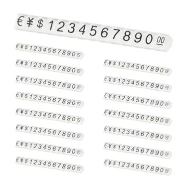 Imagem de PATIKIL Conjunto de 15 cubos de exibição de preços, suporte ajustável para etiqueta de preço removível, número de letras, kit de bloco de dólar para sinalização de exibição de lojas de varejo de joias