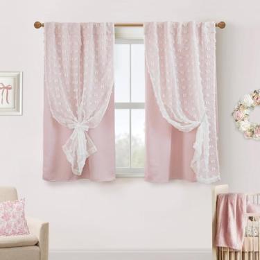 Imagem de Cortinas Blackout Lino Rosa Short para quarto 115 cm pretas