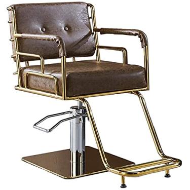 Imagem de Banco de bar cadeira de barbeiro giratória cadeiras de barbeiro hidráulicas resistente 360 graus cadeira de salão de beleza para cabeleireiro tatuagem cadeira equipamento de salão azul 1 (cor: preto