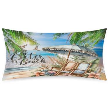 Imagem de Fronha King Size de cetim de seda para cabelo e pele, macia, antiderrapante, refrescante, casual, verão, litoral, com fecho de envelope para dormir, mulheres, homens, crianças, 50,8 x 101,6 cm, 1 peça