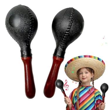 Imagem de Shakven Instrumentos musicais Shakers, Maracas para crianças,2X Chocalhos Pandeiros Noisemaker | Som claro chocalhos bolas de areia, martelo de areia de brinquedo musical para crianças e adultos