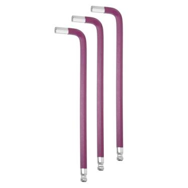 Imagem de HARFINGTON 3 chaves sextavadas 1,5 mm S2 aço em forma de L hexagonais SAE ferramenta de reparo para casa, faça você mesmo, reparo de motocicleta, roxo, prata
