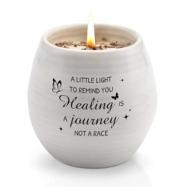 Imagem de Sympathy Gifts for Loss of Loved One - Get Well Gifts, vela perfumada de lavanda de cerâmica de cera de soja feita à mão de 227 g, luto, memorial e presente para mulheres e homens