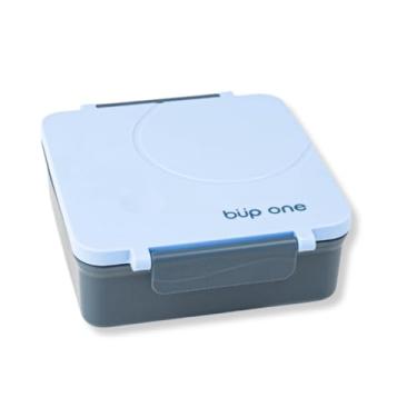 Imagem de Bento Box 3 Divisorias com Pote Termico Organizador de Alimentos Infantil com Travamento Seguro - Azul