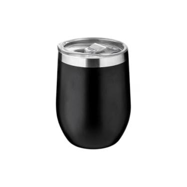 Imagem de Copo Térmico Inox 350ml – Parede Dupla, Tampa Hermética, Preto, Mantém Bebidas Quentes e Frias