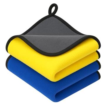 Imagem de Kit 2 Panos de Microfibra Automotivo 600 GSM 30×40 cm Ultra Macio, Super Absorvente, Sem Riscar, Para Carro, Moto e Limpeza Geral.