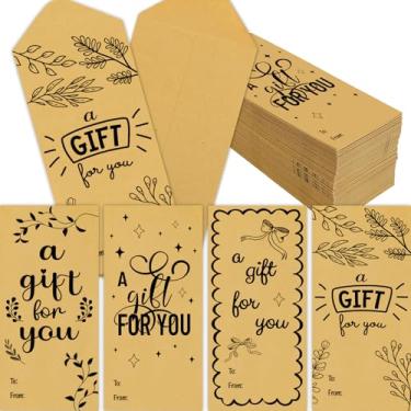 Imagem de Ceiba Tree Envelopes de dinheiro Kraft, 100 unidades, porta-envelopes autoadesivos para dinheiro, peças pequenas, presentes de igreja