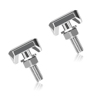 Imagem de SWQS Kit de terminais de bateria T-Bolt 2 peças de aço inoxidável em forma de T parafuso tensor de cabo de bateria compatível com Chevy BMW GMC Volkswag substituição OEM 19116852 64740 6X0915138