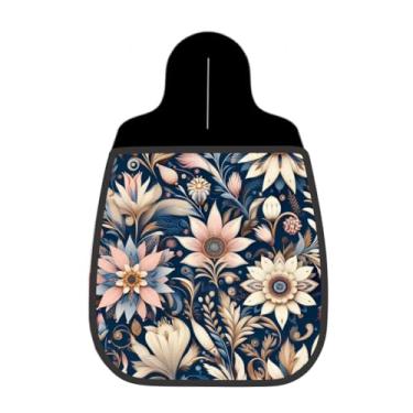 Imagem de Lixeira De Carro Organizador Lixinhocar Floral Vintage Azul Marinho Crepúsculo