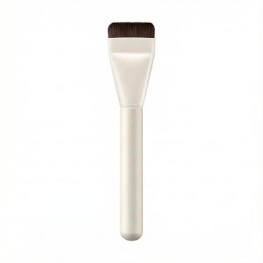 Imagem de Pacote com 2 pincéis de base plana, branco - Espátula de maquiagem coreana para base líquida e mistura de creme