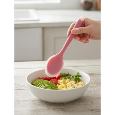 Imagem de 1 colher de chá vermelha de silicone com design transparente de 21 cm